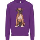 A Boxer Dog Mens Sweatshirt Jumper Purple