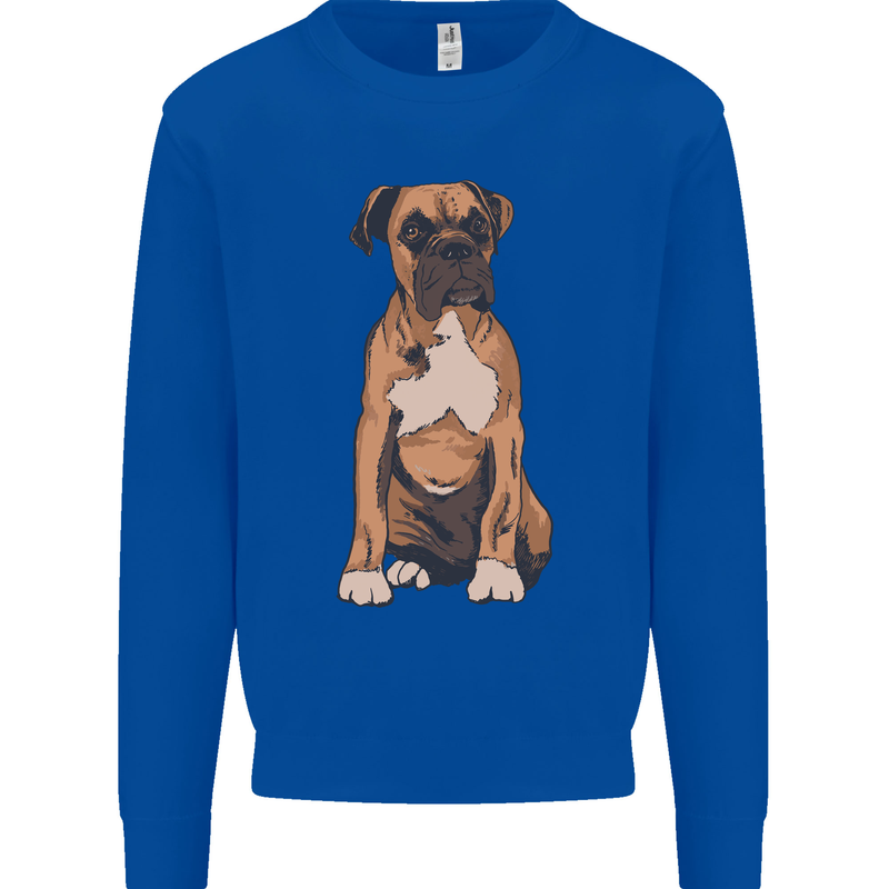 A Boxer Dog Mens Sweatshirt Jumper Royal Blue