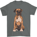 A Boxer Dog Mens T-Shirt 100% Cotton Charcoal
