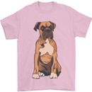 A Boxer Dog Mens T-Shirt 100% Cotton Light Pink