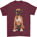 A Boxer Dog Mens T-Shirt 100% Cotton Maroon
