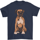 A Boxer Dog Mens T-Shirt 100% Cotton Navy Blue