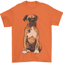 A Boxer Dog Mens T-Shirt 100% Cotton Orange