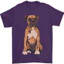 A Boxer Dog Mens T-Shirt 100% Cotton Purple
