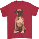 A Boxer Dog Mens T-Shirt 100% Cotton Red