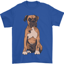 A Boxer Dog Mens T-Shirt 100% Cotton Royal Blue