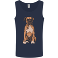 A Boxer Dog Mens Vest Tank Top Navy Blue