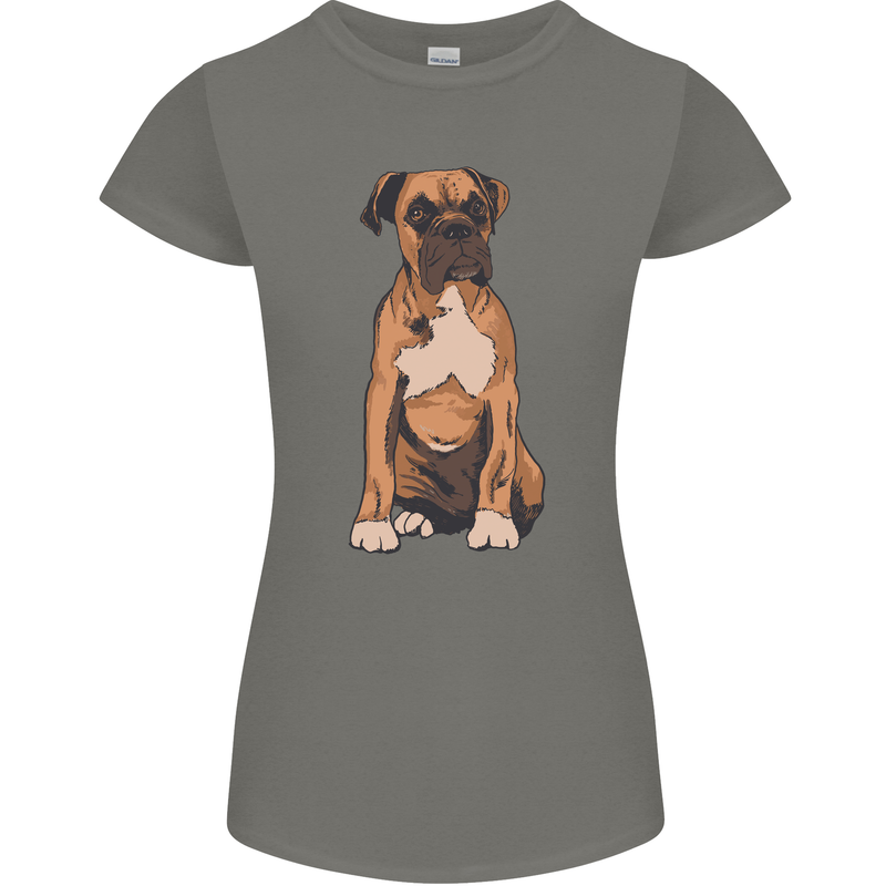 A Boxer Dog Womens Petite Cut T-Shirt Charcoal