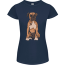 A Boxer Dog Womens Petite Cut T-Shirt Navy Blue