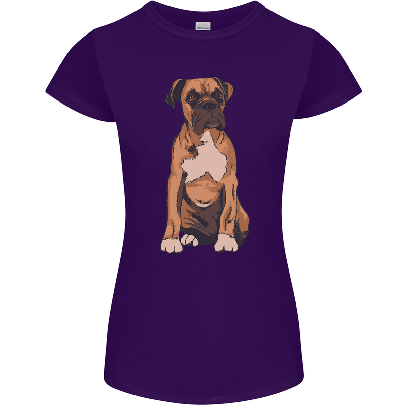 A Boxer Dog Womens Petite Cut T-Shirt Purple