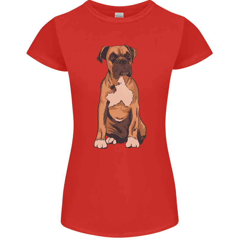 A Boxer Dog Womens Petite Cut T-Shirt Red