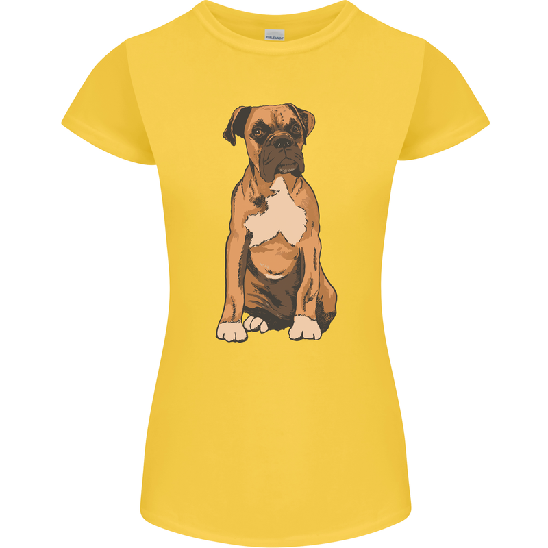 A Boxer Dog Womens Petite Cut T-Shirt Yellow