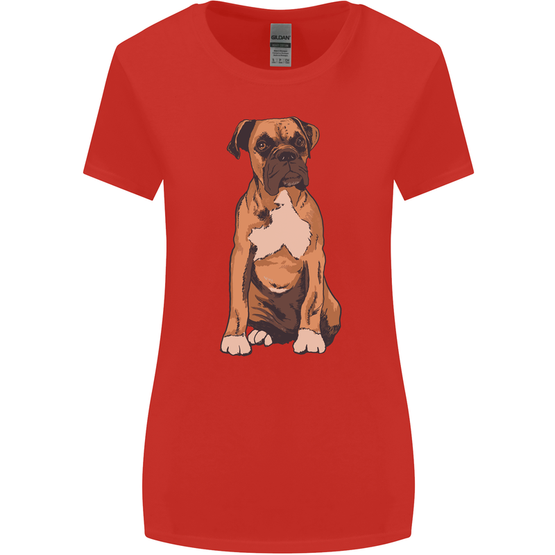 A Boxer Dog Womens Wider Cut T-Shirt Red