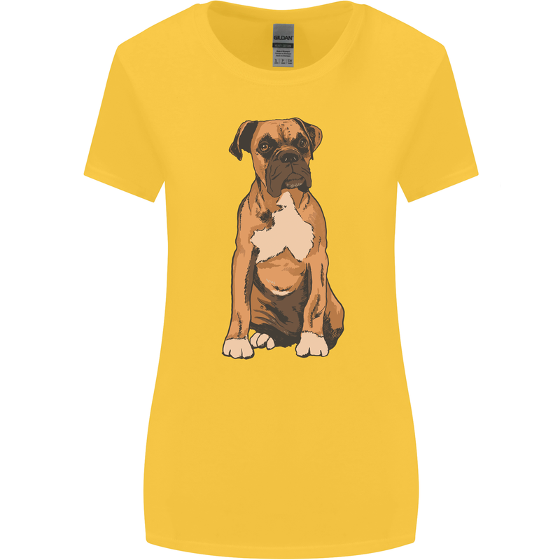 A Boxer Dog Womens Wider Cut T-Shirt Yellow