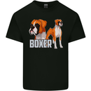 A Boxer Illustration Dog Kids T-Shirt Childrens Black