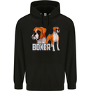 A Boxer Illustration Dog Mens 80% Cotton Hoodie Black