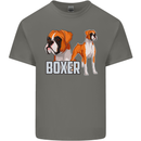 A Boxer Illustration Dog Mens Cotton T-Shirt Tee Top Charcoal