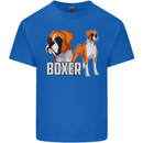 A Boxer Illustration Dog Mens Cotton T-Shirt Tee Top Royal Blue