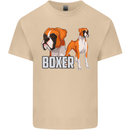 A Boxer Illustration Dog Mens Cotton T-Shirt Tee Top Sand