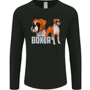 A Boxer Illustration Dog Mens Long Sleeve T-Shirt Black