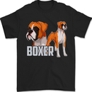 A Boxer Illustration Dog Mens T-Shirt 100% Cotton Black