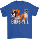 A Boxer Illustration Dog Mens T-Shirt 100% Cotton Royal Blue