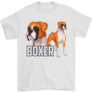 A Boxer Illustration Dog Mens T-Shirt 100% Cotton White
