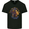 A Boy Who Loves Books Bookworm Reader Mens V-Neck Cotton T-Shirt Black