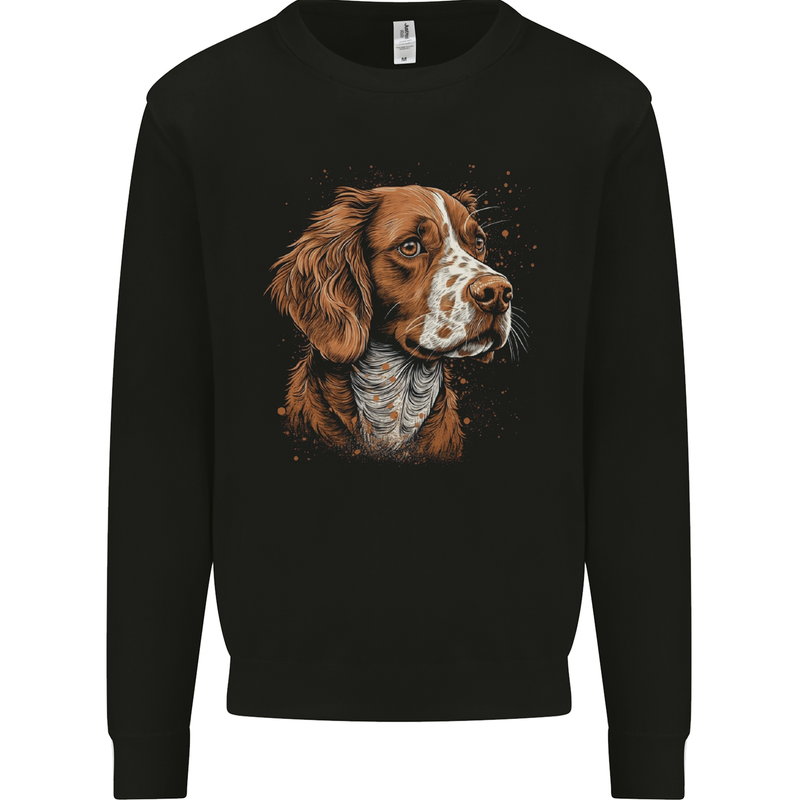 A Brittany Spaniel Dog Mens Sweatshirt Jumper Black