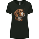 A Brittany Spaniel Dog Womens Wider Cut T-Shirt Black