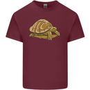 A Brown Tortoise Mens Cotton T-Shirt Tee Top Maroon
