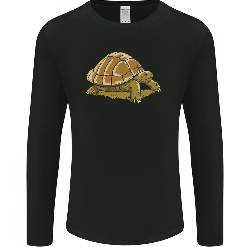 A Brown Tortoise Mens Long Sleeve T-Shirt Black