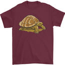 A Brown Tortoise Mens T-Shirt 100% Cotton Maroon