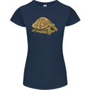 A Brown Tortoise Womens Petite Cut T-Shirt Navy Blue