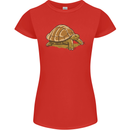 A Brown Tortoise Womens Petite Cut T-Shirt Red