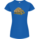 A Brown Tortoise Womens Petite Cut T-Shirt Royal Blue