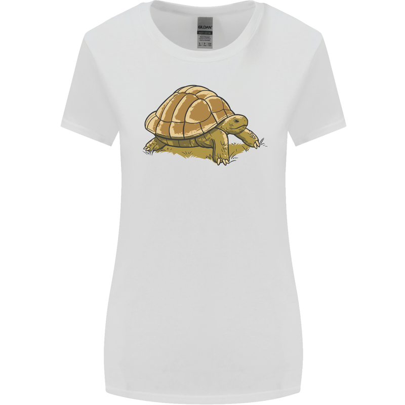 A Brown Tortoise Womens Wider Cut T-Shirt White