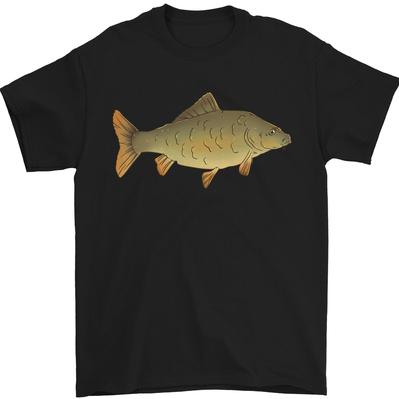a black t - shirt with a yellow fish on it