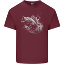 A Carp Fish Mens Cotton T-Shirt Tee Top Maroon