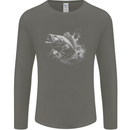 A Carp Fish Mens Long Sleeve T-Shirt Charcoal