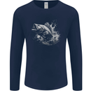 A Carp Fish Mens Long Sleeve T-Shirt Navy Blue