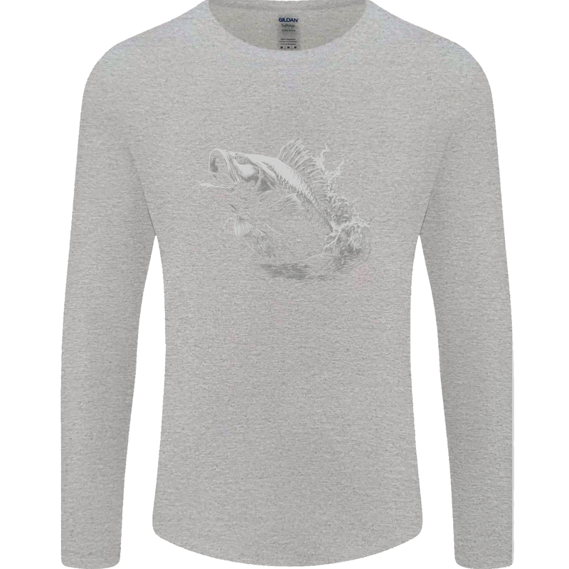 A Carp Fish Mens Long Sleeve T-Shirt Sports Grey
