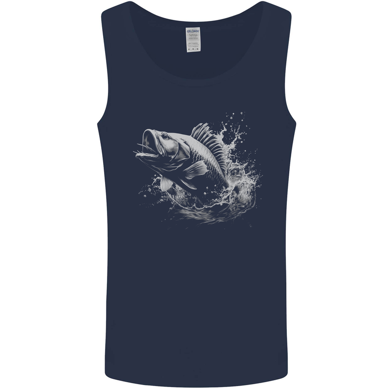 A Carp Fish Mens Vest Tank Top Navy Blue