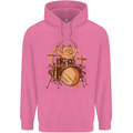 A Cat Drummer Drumming Childrens Kids Hoodie Azalea