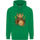 A Cat Drummer Drumming Childrens Kids Hoodie Irish Green