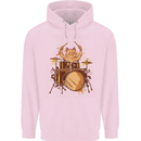 A Cat Drummer Drumming Childrens Kids Hoodie Light Pink