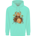 A Cat Drummer Drumming Childrens Kids Hoodie Peppermint