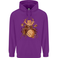 A Cat Drummer Drumming Childrens Kids Hoodie Purple