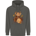 A Cat Drummer Drumming Childrens Kids Hoodie Storm Grey