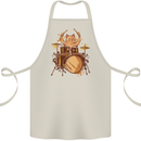 A Cat Drummer Drumming Cotton Apron 100% Organic Natural